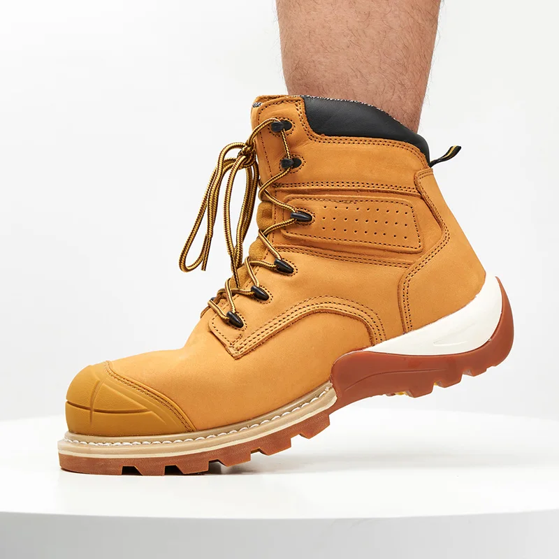Factory direct sale goodyear welt wheat Safety boot ,  Construction durable Safety boot with EVA+rubber outsole