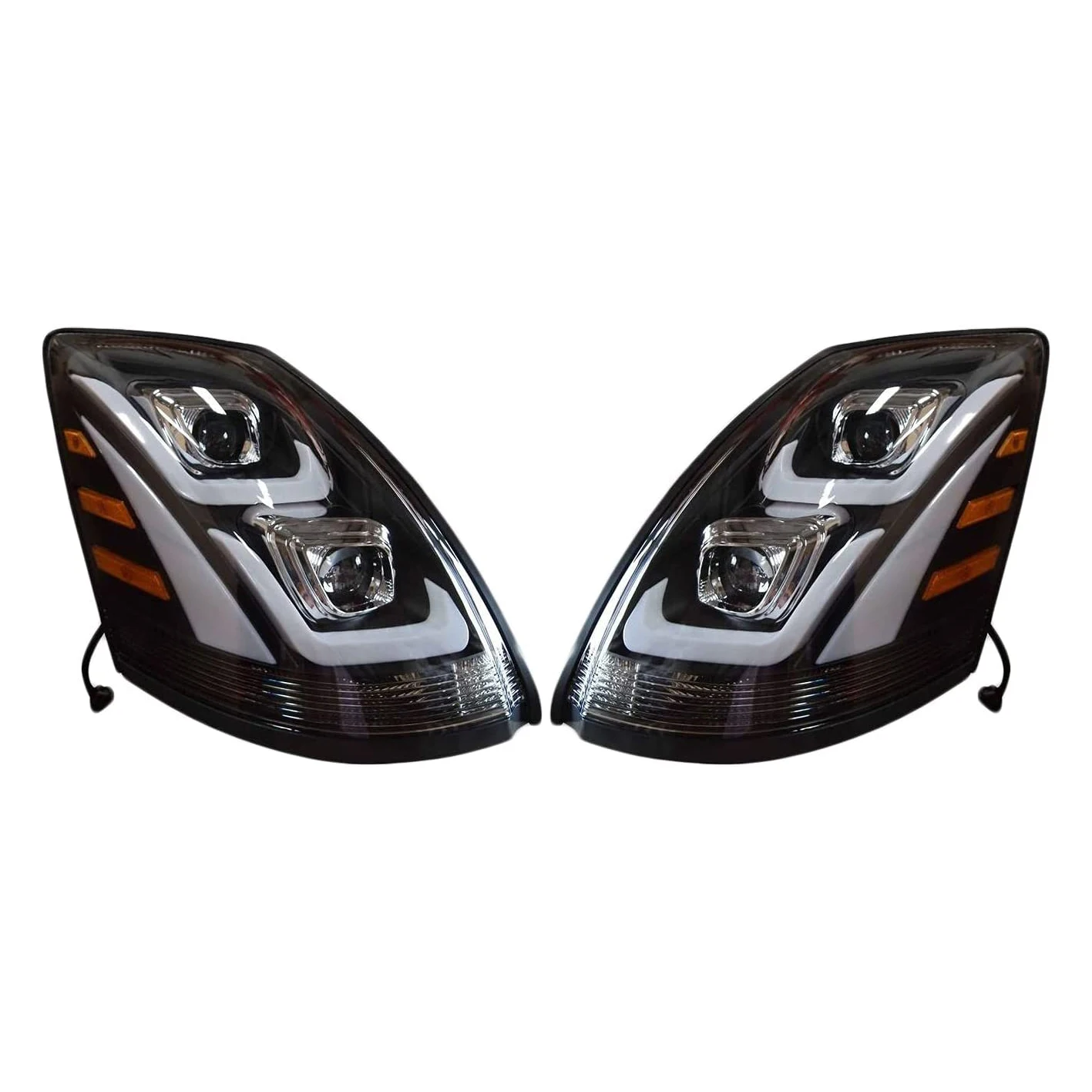 Volvo Headlight Fit for 2004-2017 Volvo VNL semi Trucks Driver Left and Passenger Right Side Set Assembly