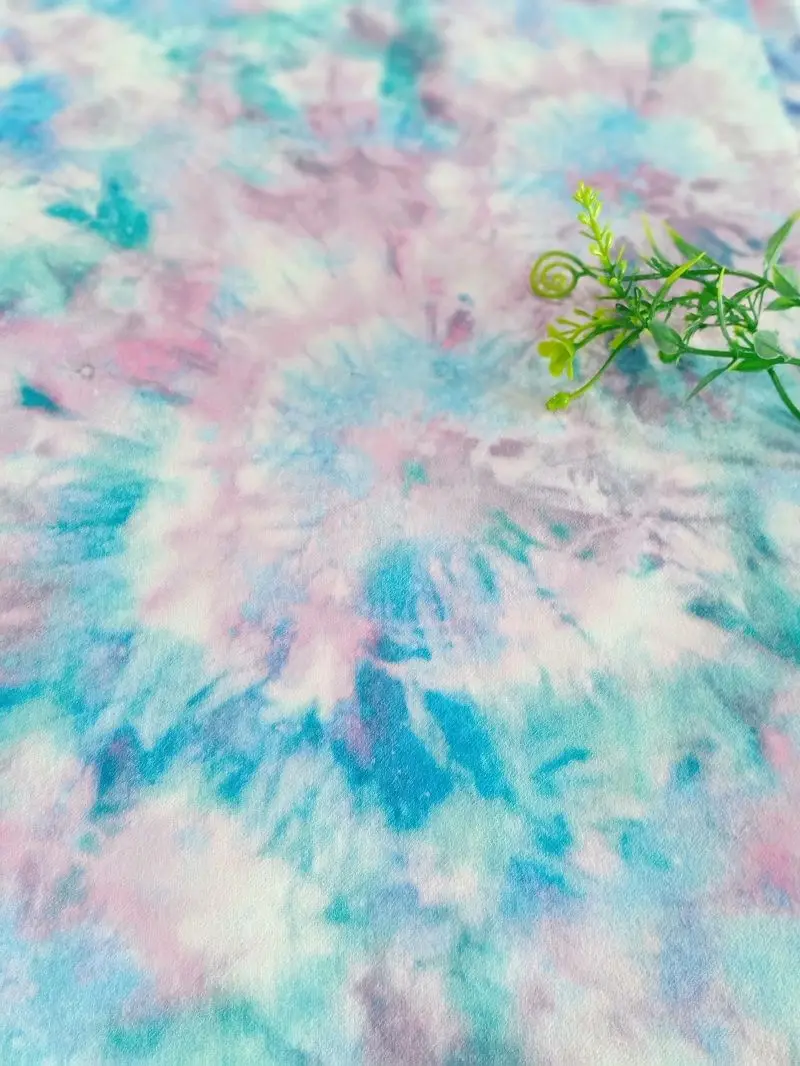 
Factory direct sale soft and skin-friendly crepe fabric tie dye outfits for garment scuba fabric 