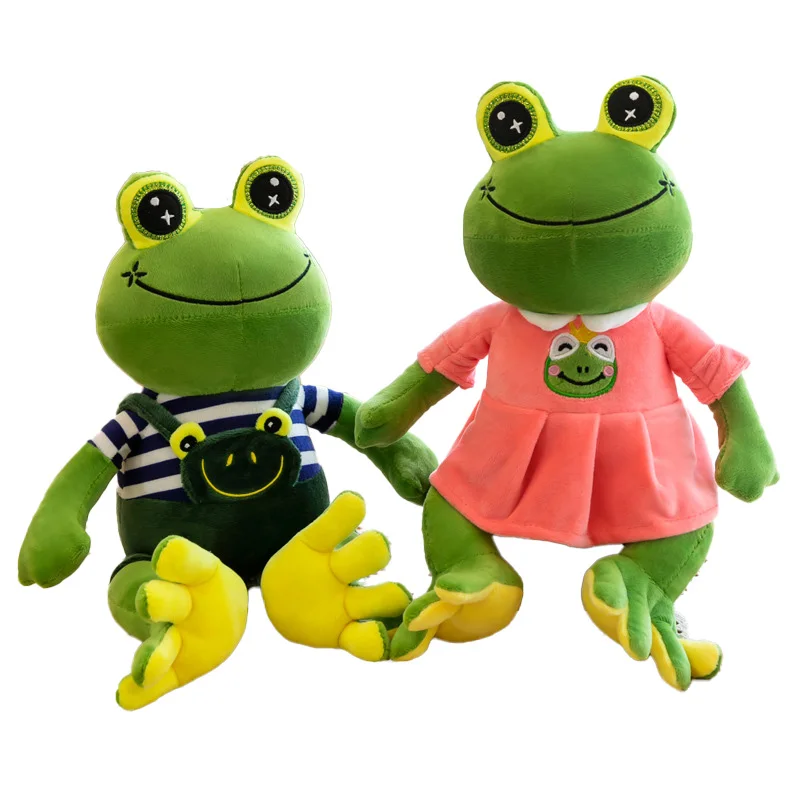 High Quality Smiling Frog Plush Toy Super Soft Polyester Design Embroidered Disne Princess Professional ODM Customization