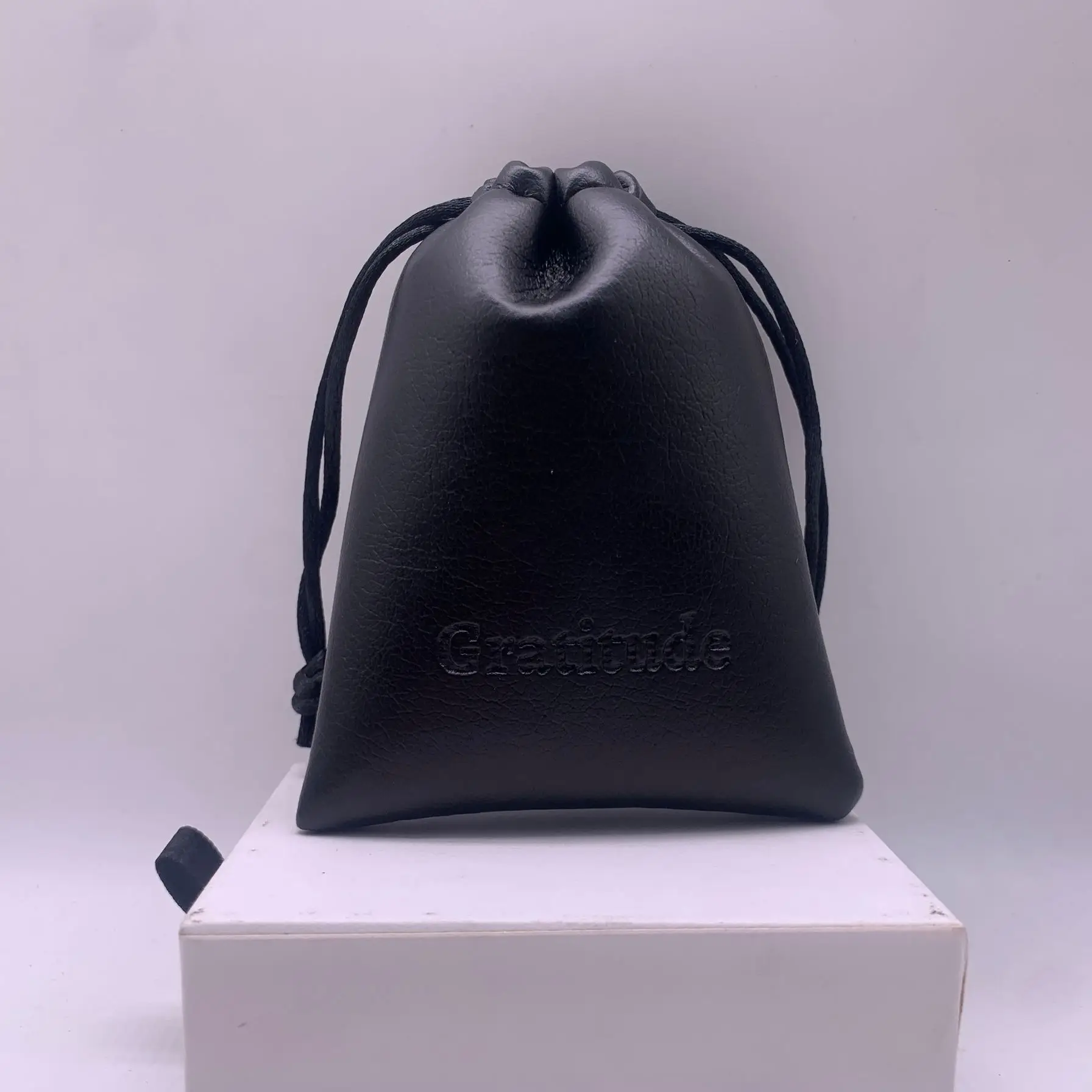 Best Selling Cheap Custom Dust Bag Drawstring Velvet PU Leather Jewelry Headphone Pouch