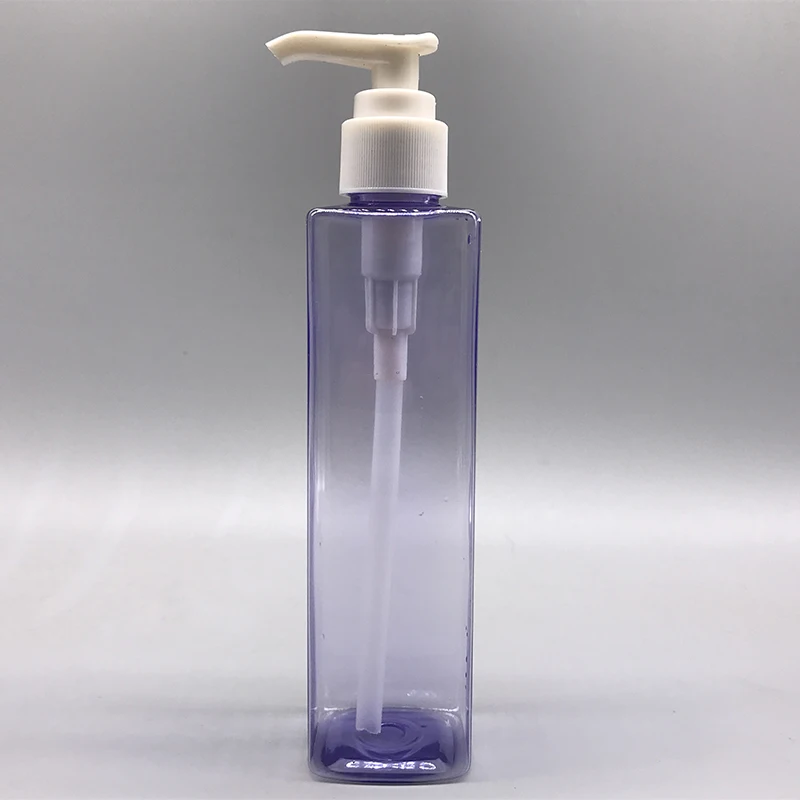 Manufacture 7oz 8oz 200ML 230ml PET empty square Plastic shampoo foam liquid soap bottles with lotion pump
