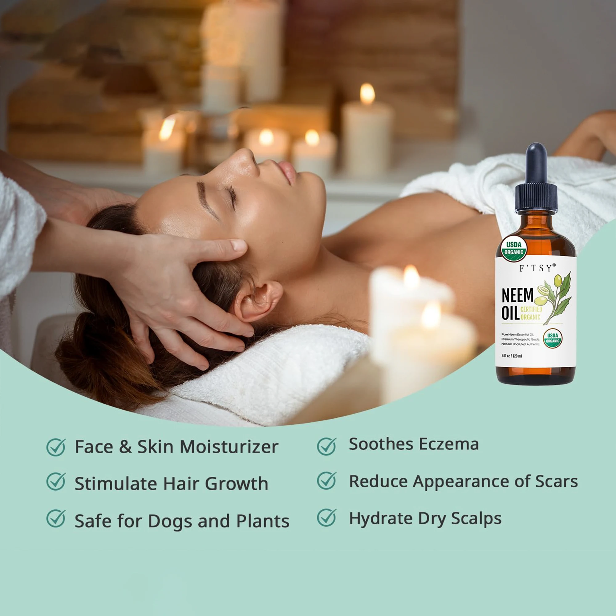 OEM ODM Wholesale Vegan Organic Herbal Nourishing Neem Oil for Dry and Damaged Hair Plant Customized