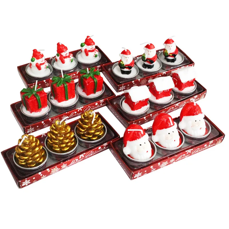 Christmas Tree Santa Candle Gift Set Cartoon Christmas Table Home Decoration Party Supplies Xmas Gifts