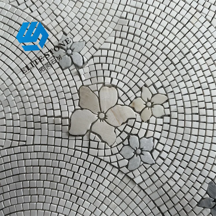 mosaic tile for kitchen and bathroom wall tile Black and white mixed color mosaic tile Water jet stone mosaic