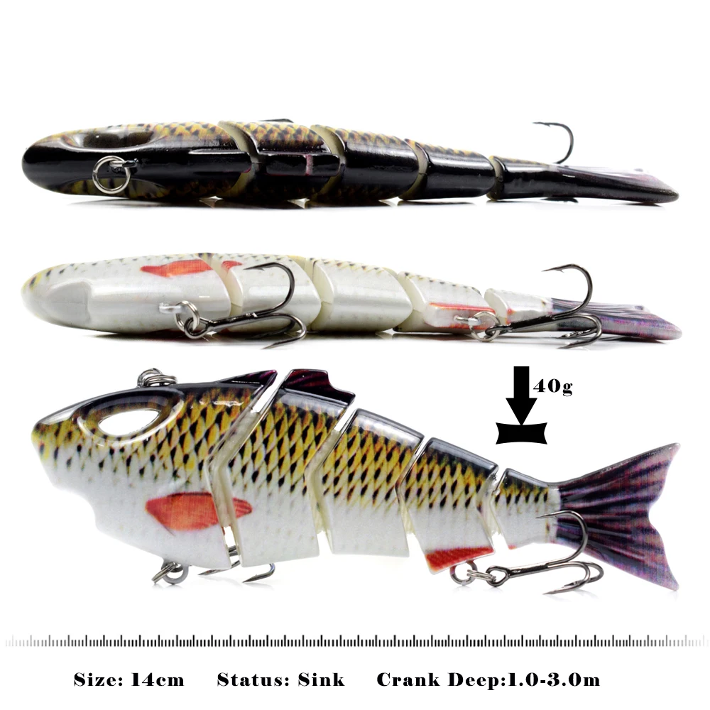 Recertop Factory 5.5inch shark swimbait 5-segment multi jointed hard plastic fishing lure saltwater swimbait manufacturer
