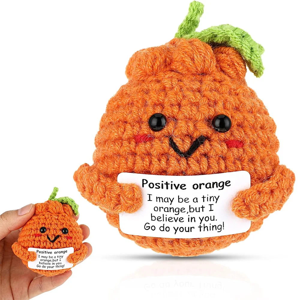 Hot selling Christmas Handmade Crocheted Positive Potato Tomato Lemon Cucumber Doll Cute Wool Knitting Dolls Gifts