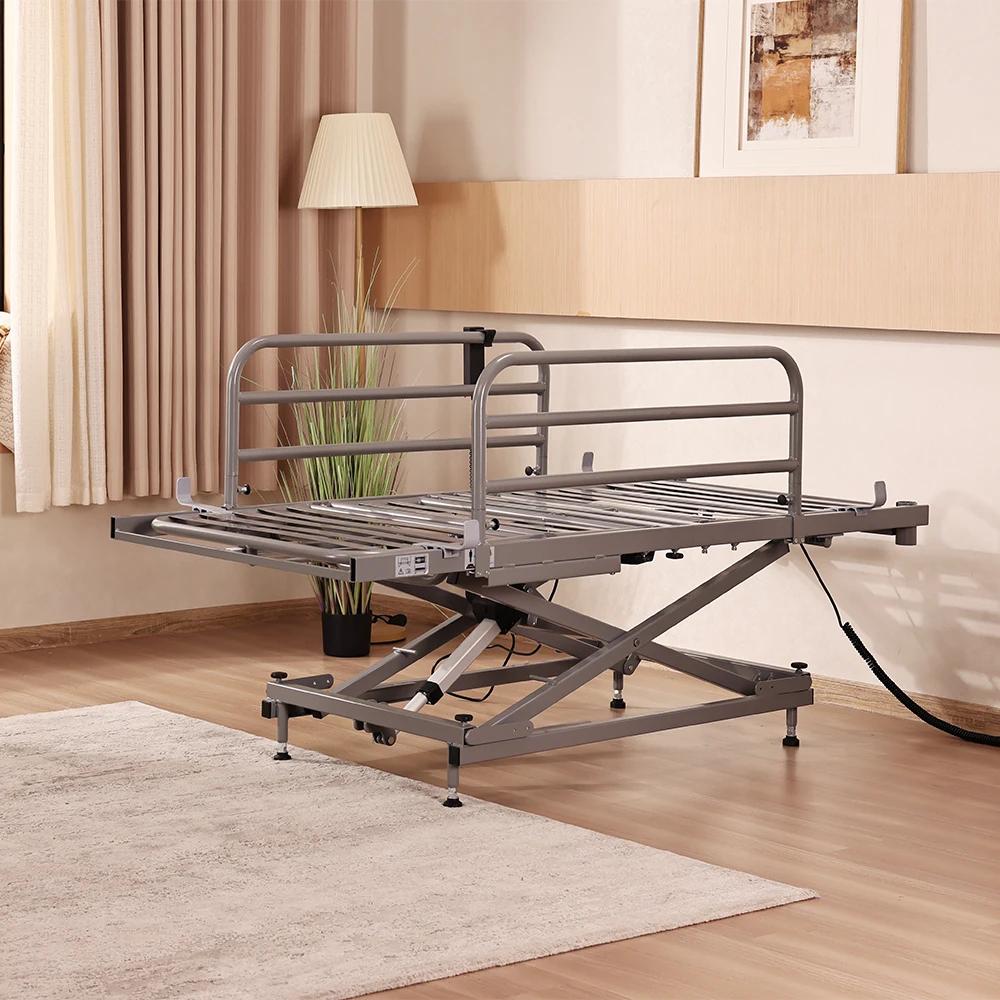 Tecforcare Wooden Medical Bed For Home Electric Adjustable Bed For Seniors Homecare Home Care Bed For Elderly