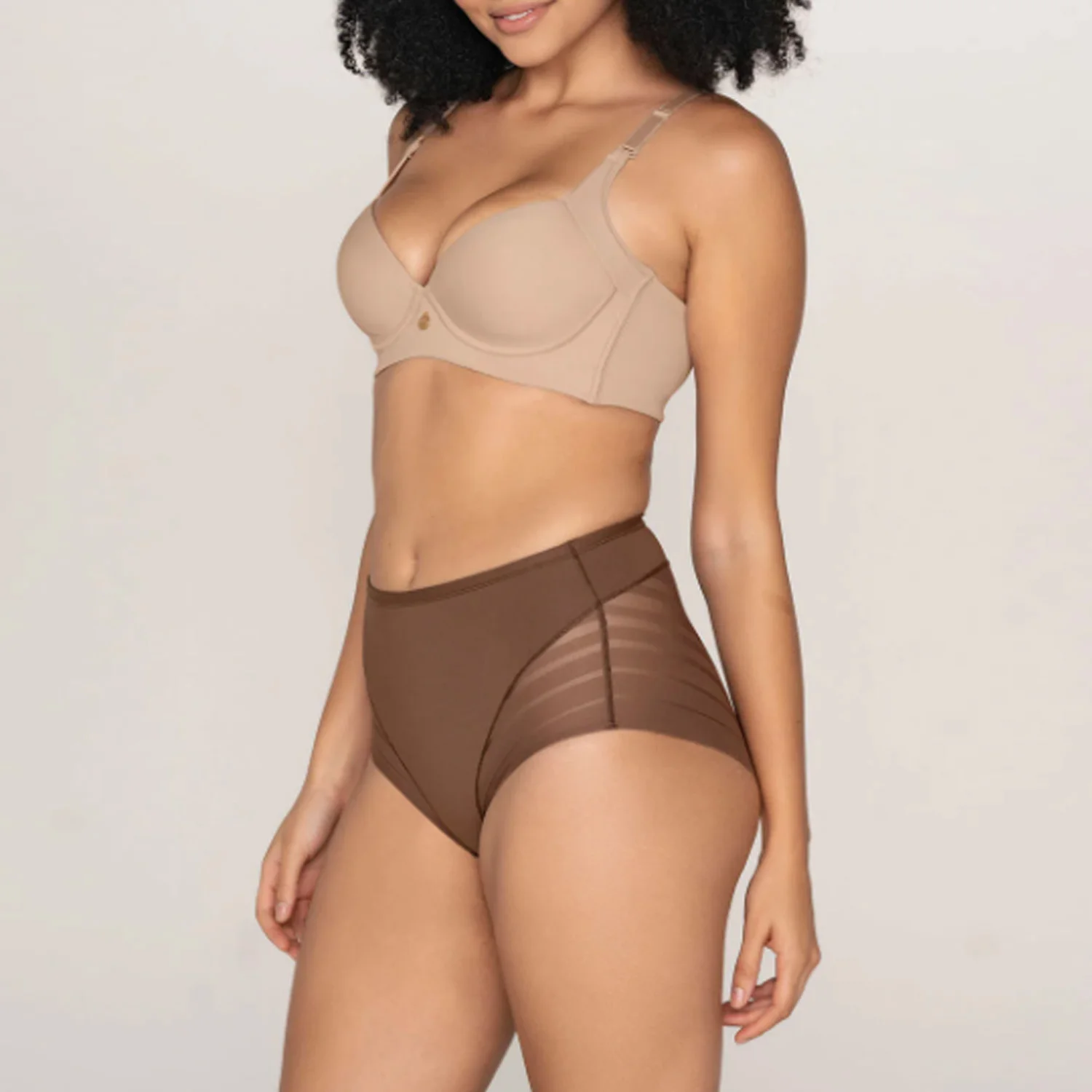 Women Lace Stripe Undetectable Classic Shaper Panty For Everyday Shaping Ladies Tummy Control Shape Underwear