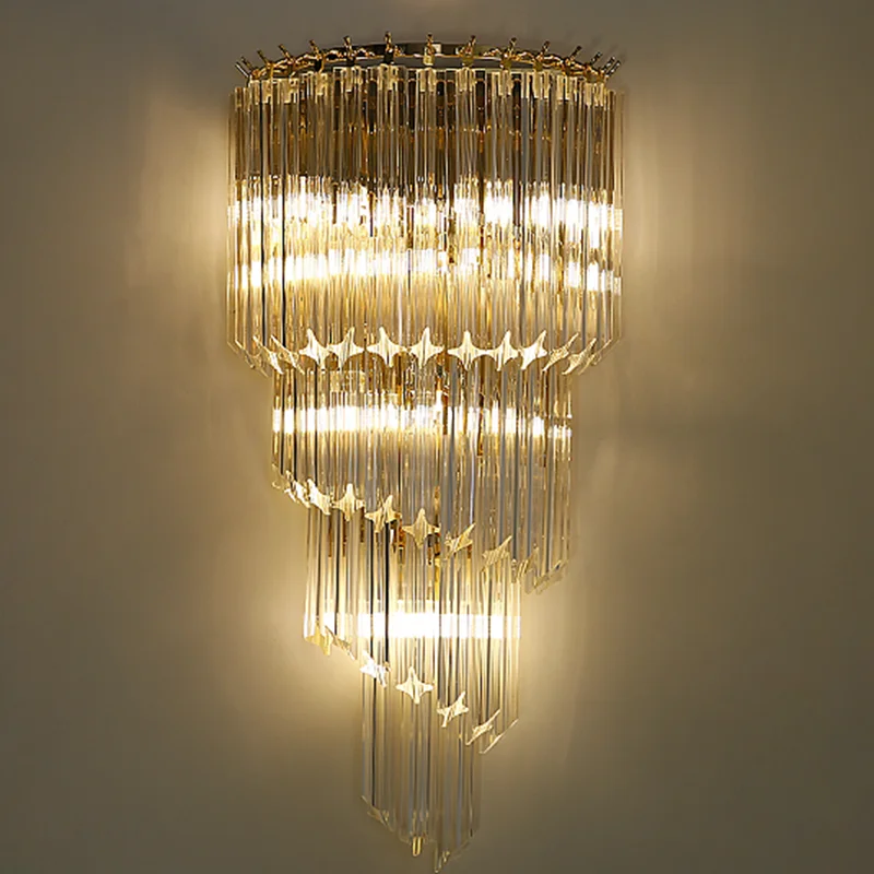 Wall Sconce Lamp Contemporary Fashion Simple Indoor Decorative Lighting for Bedroom Hotel Home Decoration Nordic Crystal Modern