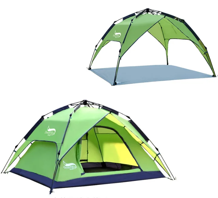 Outdoor 3-4 Person Instant Camping Tent  Automatic Rain Proof  tow Layer sunshade Tent