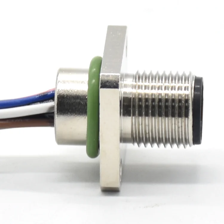 High quality circular industrial socket square wire M12 waterproof  8 pin male connector