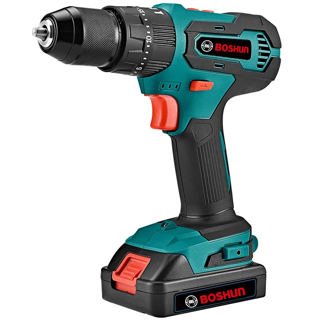 BOSHUN China 12/16.8/21V Lithium Battery Professional Cordless Drill Manufacturers Screw drill Set power tool