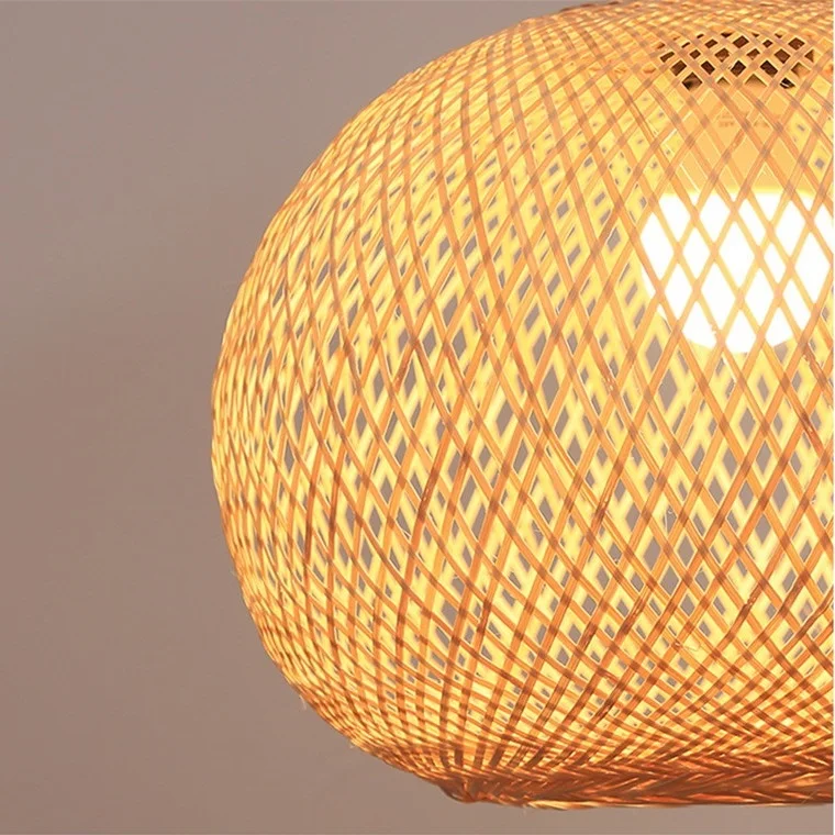 Wholesale Art Handmade Hanging Pendant Light Chandeliers Island Beach Bamboo Weave Lamp