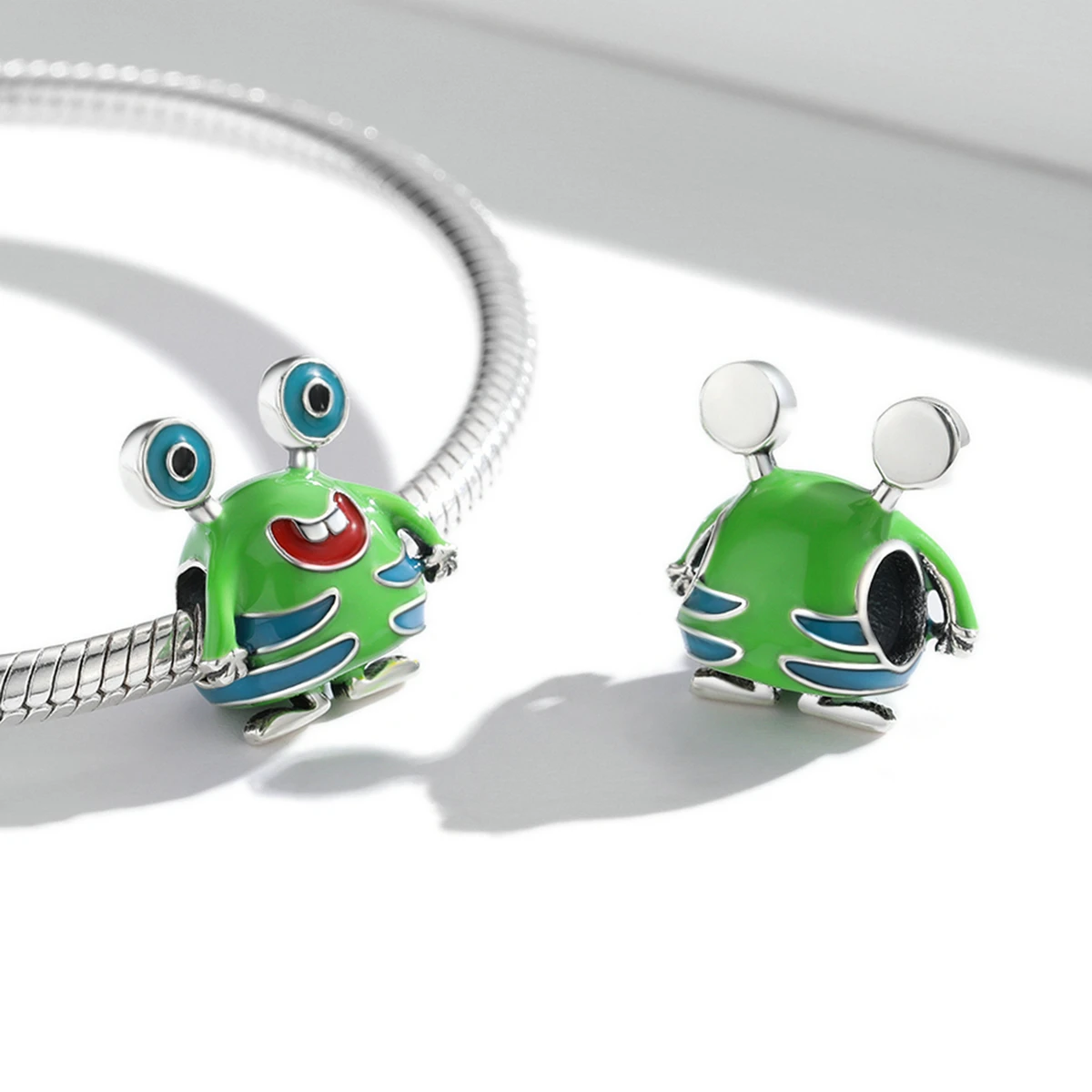 Factory 925 Sterling Silver Cartoon Fairy Tale Cute Monster Charm Bead Pendant Fit Bracelet Necklace For Women Jewelry SCC2054