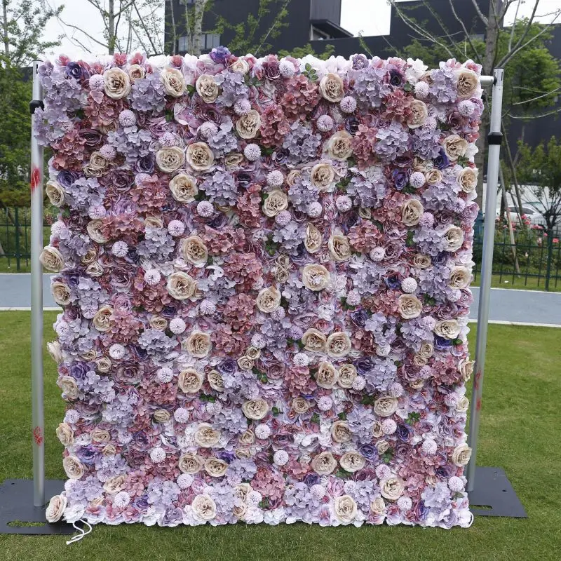 Hot Sale 3d Flower Wall Wedding Event Floral Backdrop Artificial Rose Flower Wall Panel For Garden Wedding Home Party Decoration