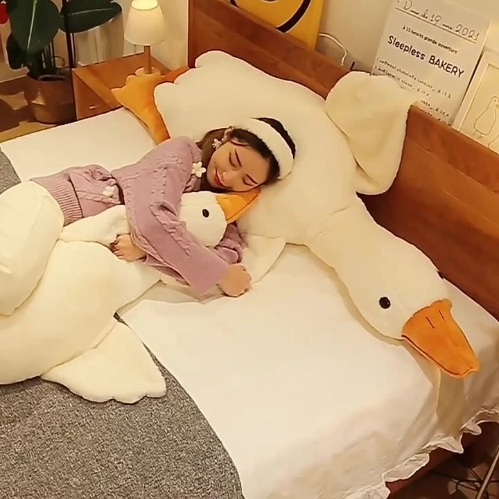 Wholesale popular selling Cute Big Goose Duck Doll Soft Stuffed Animal Sleeping Pillow Cushion Plush Toys Kids Animal Goose