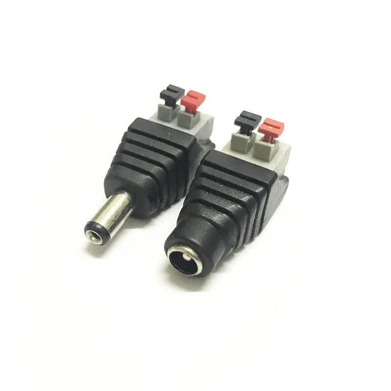 DC Power Connector Plug Male and Female DC Connector 5.5mm x 2.1mm Power Jack Plug Adapter Socket for Led Strip