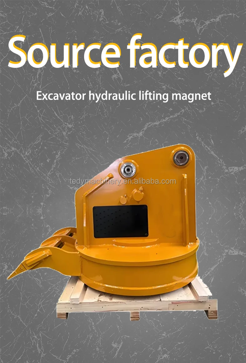 Excavator Hydraulic Lifting Magnet Crane Circular Lifter For Handling Junkyard Metal Scrap