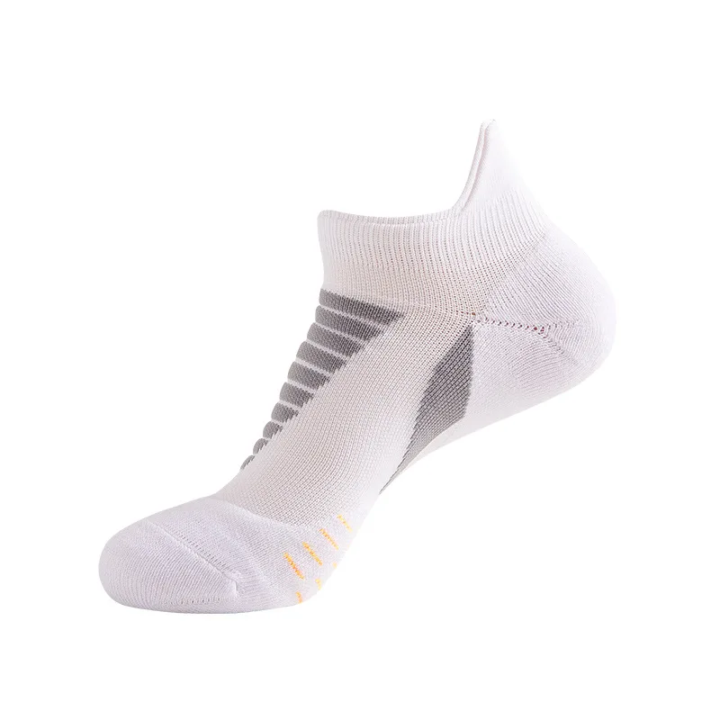 custom private label white pure cotton tennis running selective terry towel ankle sports socks men with anti slip grip