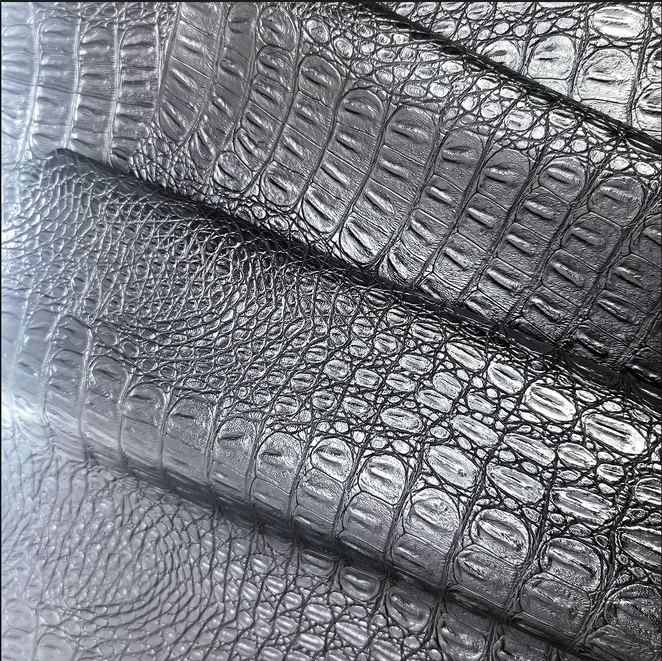 In stock black napping bottom embossed crocodile pattern leather fabric sofa bags handbags gift box suitcase PVC