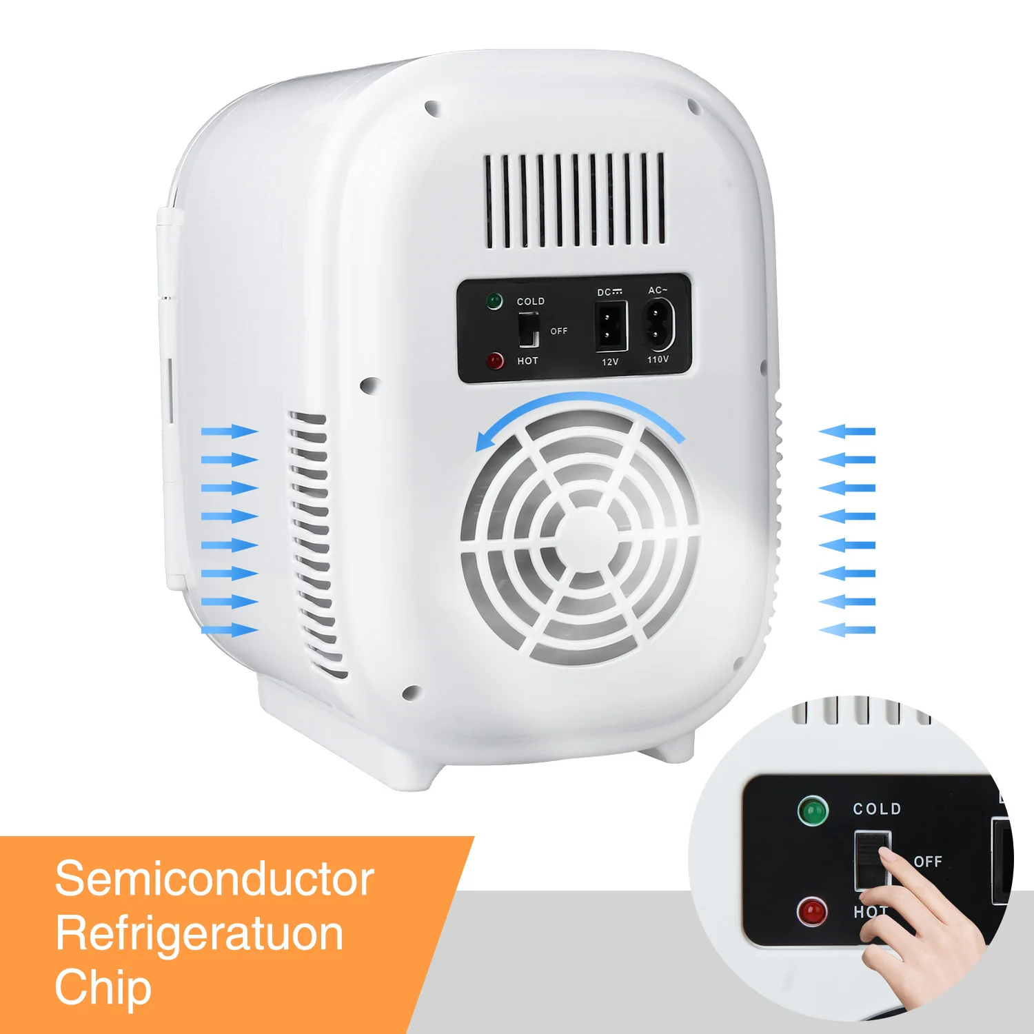  6L Mini Fridge Freezer Cooler and Warmer Portable Compact Car Refrigerator Quick Refrigeration Home Picnic