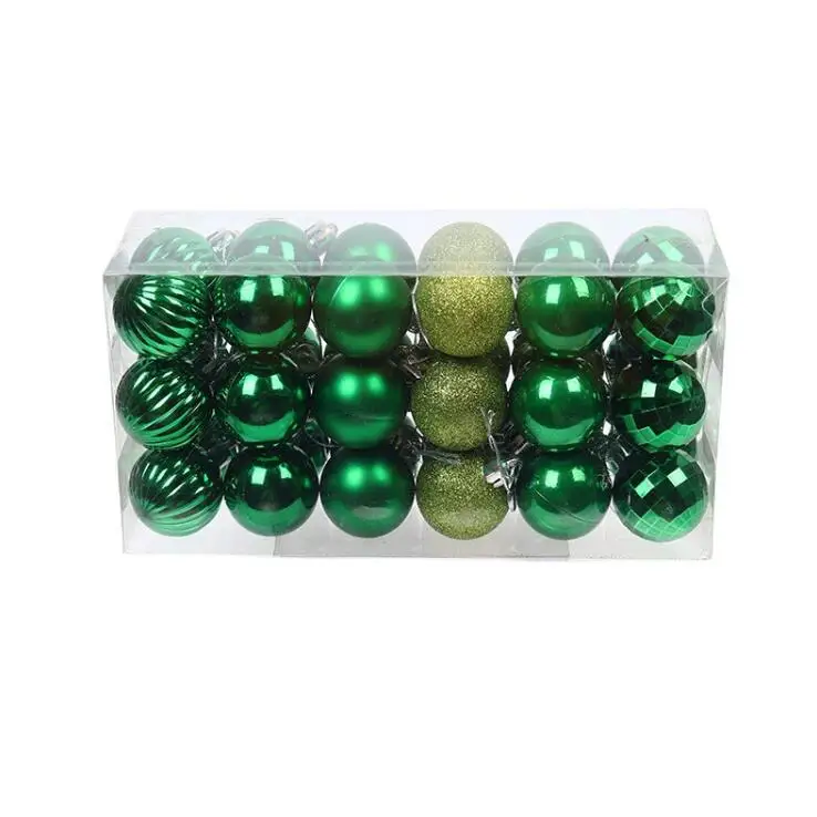 4cm 36pcs Delicate christmas decorations Painting  Glittering Christmas Tree Pendants Decorative  Baubles Balls Ornaments Set