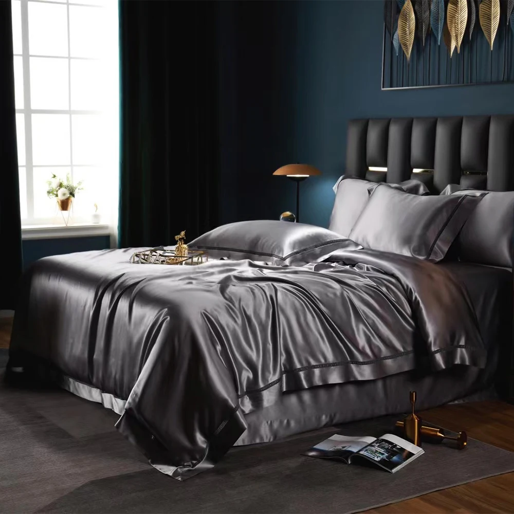 Luxury 100% Silk Bedding Pure Mulberry Silk Duvet Cover Set, Silk Sheets, Oeko-Tex Qualified