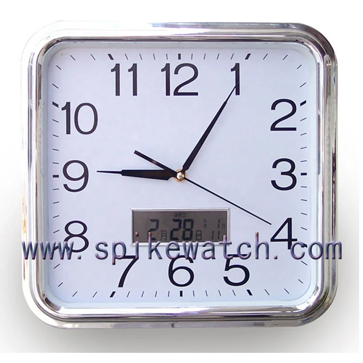 Square Style Plastic Frame Digital Promotional Wall Clocks