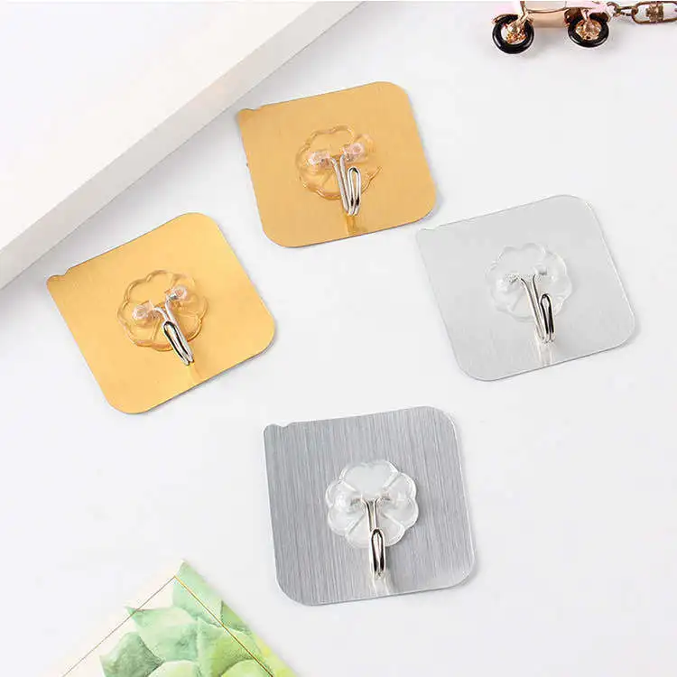 60mm*60mm Kitchen Bathroom Plastic Adhesive Hook Wall Sticky Mount Hanger Rack Accessories Wall Storage Hangers