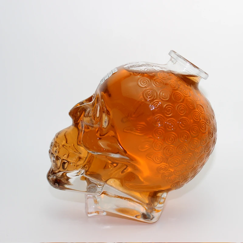 750ml 1500ml skull shape whisky wine spirit bottle stopper with logo alcoholic beverages monkey snake shape bottles