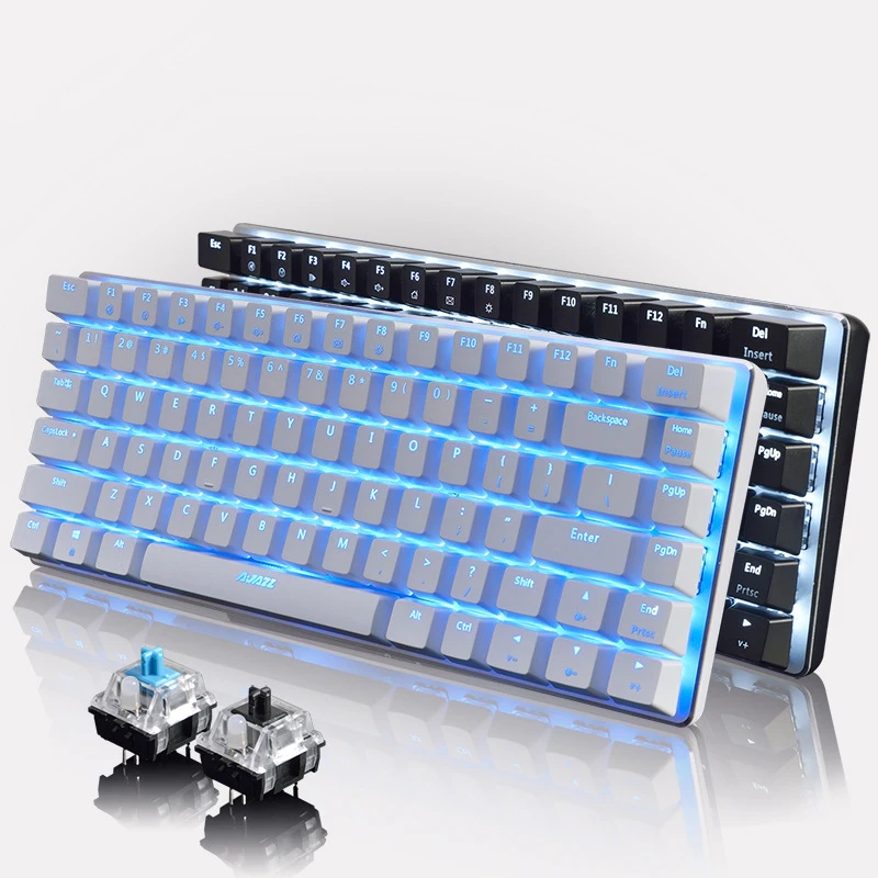  Механическая клавиатура N-key с голубым переключателем 82 клавиши черный переключатель игровая