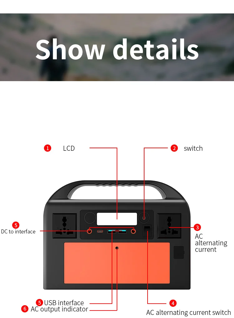 300W energy electric batteries portable power station portable power station with european adapter
