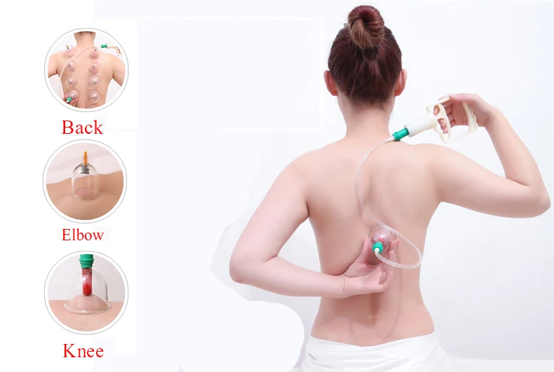 12pcs Chinese Plastic Facial Cupping Therapy Massage Set Ventouse hijama Cuping Cups Vacuum Cans