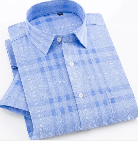 Мужские отложенный рубашки обслуживание OEM мягкая хлопковая Клетчатая Рубашка премиум-класса с длинными рукавами рубашка с короткими рукавами приталенный деловой костюм в мелкую клетку рубашки для мужчин