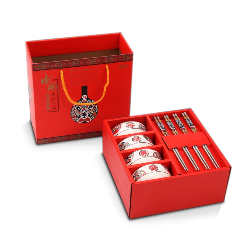 
Rice Bowl + Chopsticks gift sets for 2021 New year gift 