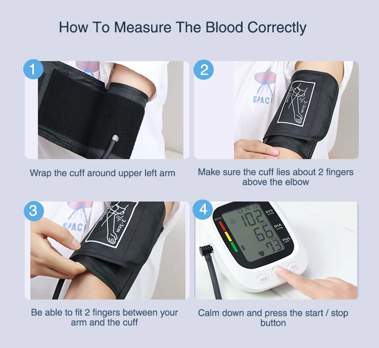 Factory Yonker large LCD Automatic Digital Smart sphygmomanometer Upper Arm meter blood pressure bp monitor