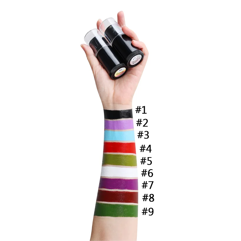 Professional 9 Colors Halloween Body Paint Oil Based Party Fancy Make up Black Face Paint Stick for Makeup