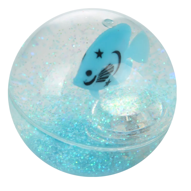 Hot selling glitter water bouncing ball with plastic card strong elastic toy size custom cartoon style for kids