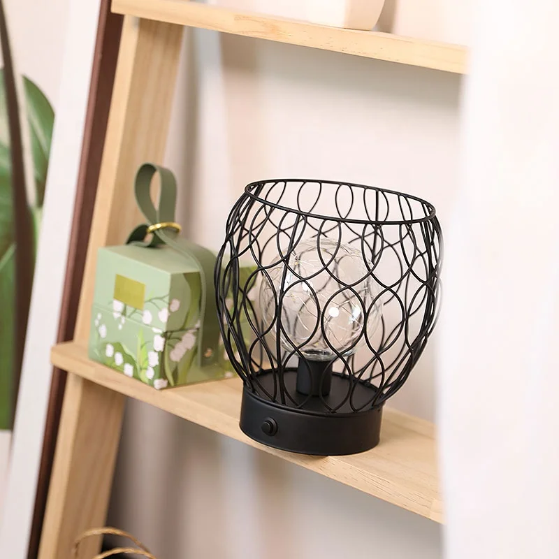 2024 Factory New Special Design LED Night Lamp Wrought Iron Table Lights for Home for Room Party Decoration & Festival Gift