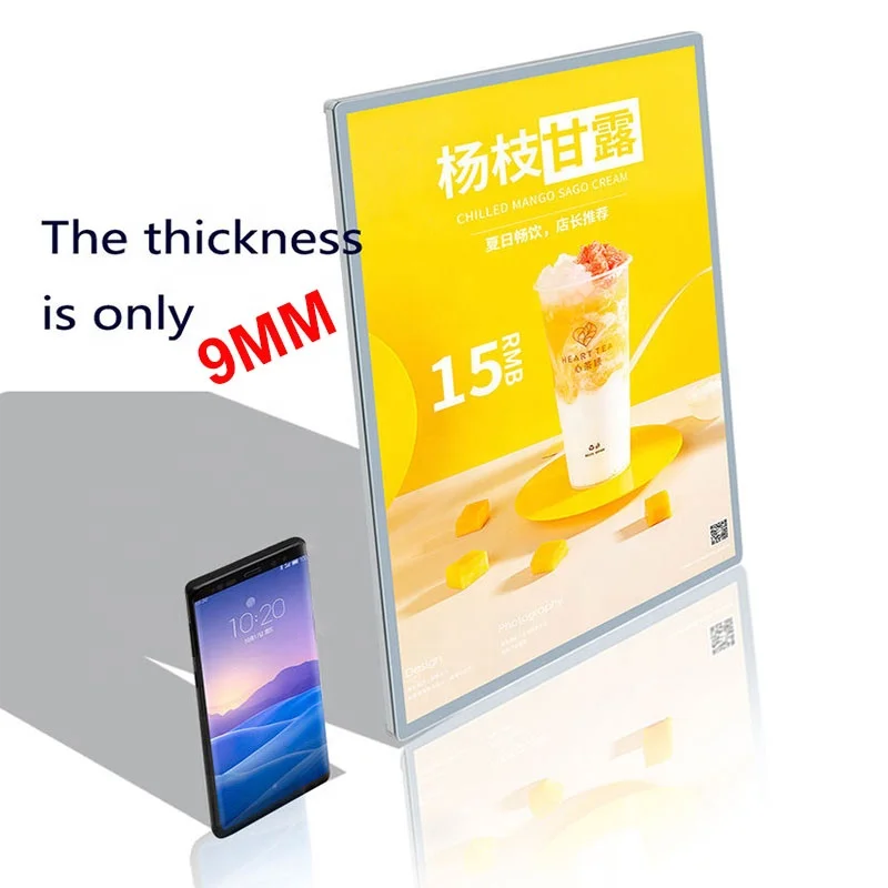 A1 A2 A3 A4 illuminated Poster Frame High Brightness Slim Light Box Black White Led Poster Frame Advertising Light Boxes