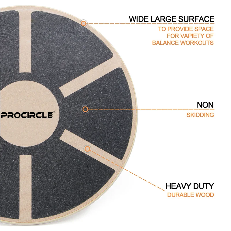 ProCircle Non-Slip Fitness Training Wood Wobble Balance Board