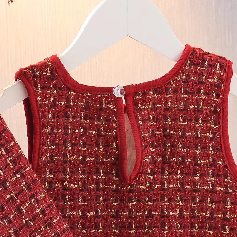 Kids Bowtie Casual Outfits Baby Lovely Suits for 1-4 YearY Girls Princess Patchwork Dress 2023 New Fashion Party Costumes