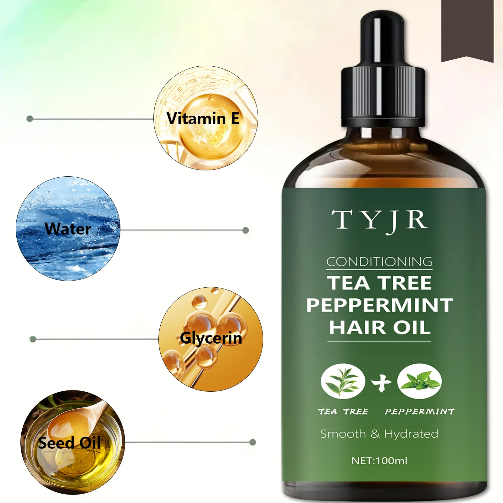 Mint essential oil for men and women scalp care essence hair care tea tree essential oil