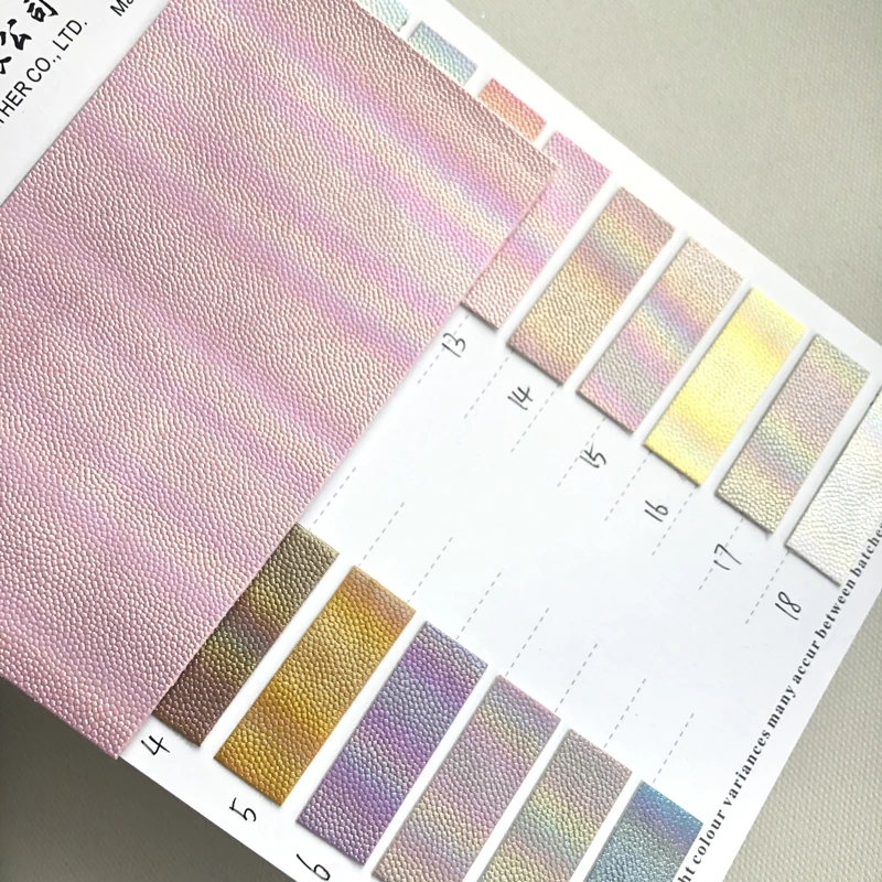 Shiny Rainbow Holographic PU Faux Synthetic Leather Fabric for Jewelry Packaging Box Pouch Hair Bow Handbag Shoes Making