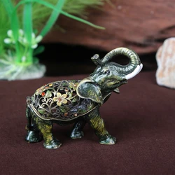 YI SHANG BAO   Handmade enamel painted cute animals exquisite elephant accessories jewelry box