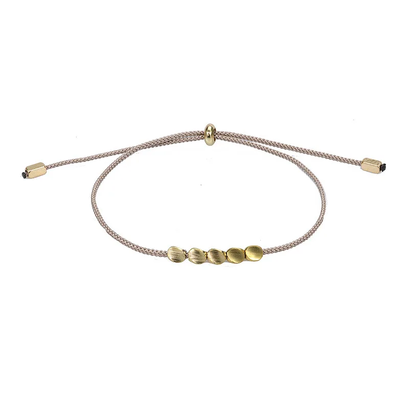 Stock  Buddhist Creative Irregular Rope Pulling for Women Men Handmade Knots Thread Copper Beads Charm Bracelets