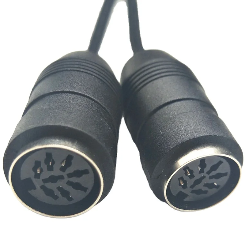 OEM black mini din big din male and female midi extension cable for Intelligent residence power cable