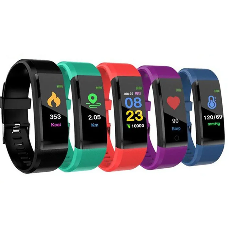 Factory wholesale gift smart bracelet fitness tracker 115 plus multi-function exercise heart rate monitor bracelet