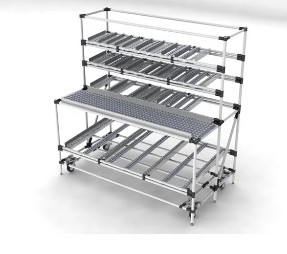 2045D Flexible Roller Conveyor Cargo OD 34mm Aluminum Track Flow Rail Roller Track For Sliding Shelf System